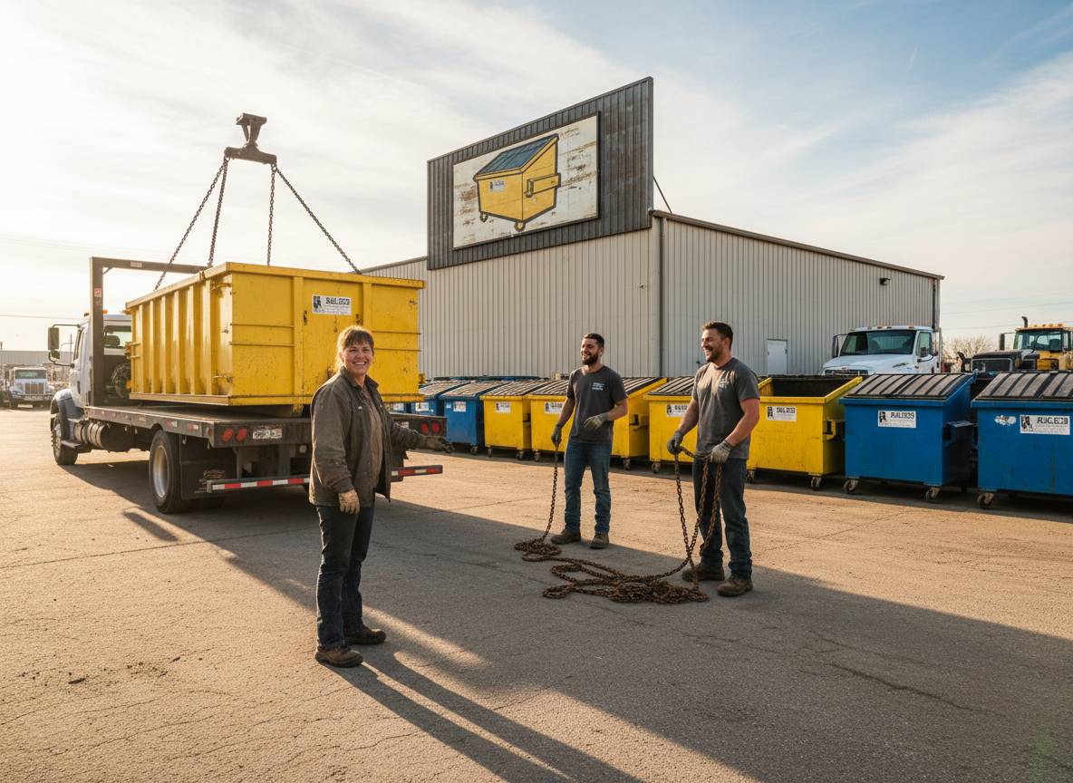 The Omaha Dumpster Rental Pros team at work in Omaha